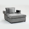 Modern Oversized Chair With Ottoman, Cupholders And USB Charging Ports