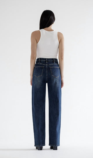 Mica Denim - Freya Super High Rise Straight Leg Loose Fit Jeans