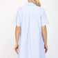 Fate - Hannah Pin Stripe Woven Mini Shirt Dress