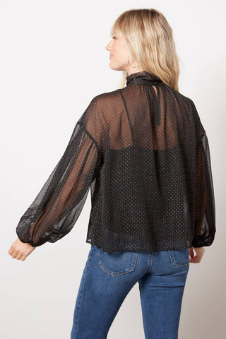 Santuário - Blusa Metálica com Volume Transparente