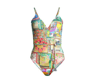 Johnny Was - Maiô Wrap Trançado com Flor