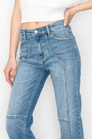 Artemis Vintage - Western Detailed High Rise Straight Jeans