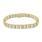 14K Yellow Gold 5.50 Cttw Round and Baguette Diamond Link Bracelet