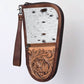 American Darling - Gun Case Hair on Hand Tooled Genuine Leather Western Case