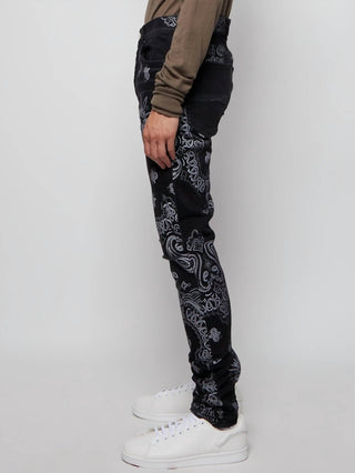 Amiri - Flocked Bandana Jeans
