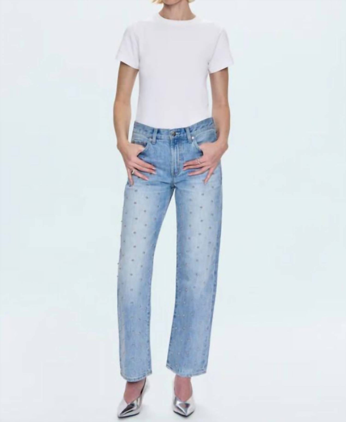 Pistola - Lexi Mid Rise Bowed Straight Jeans