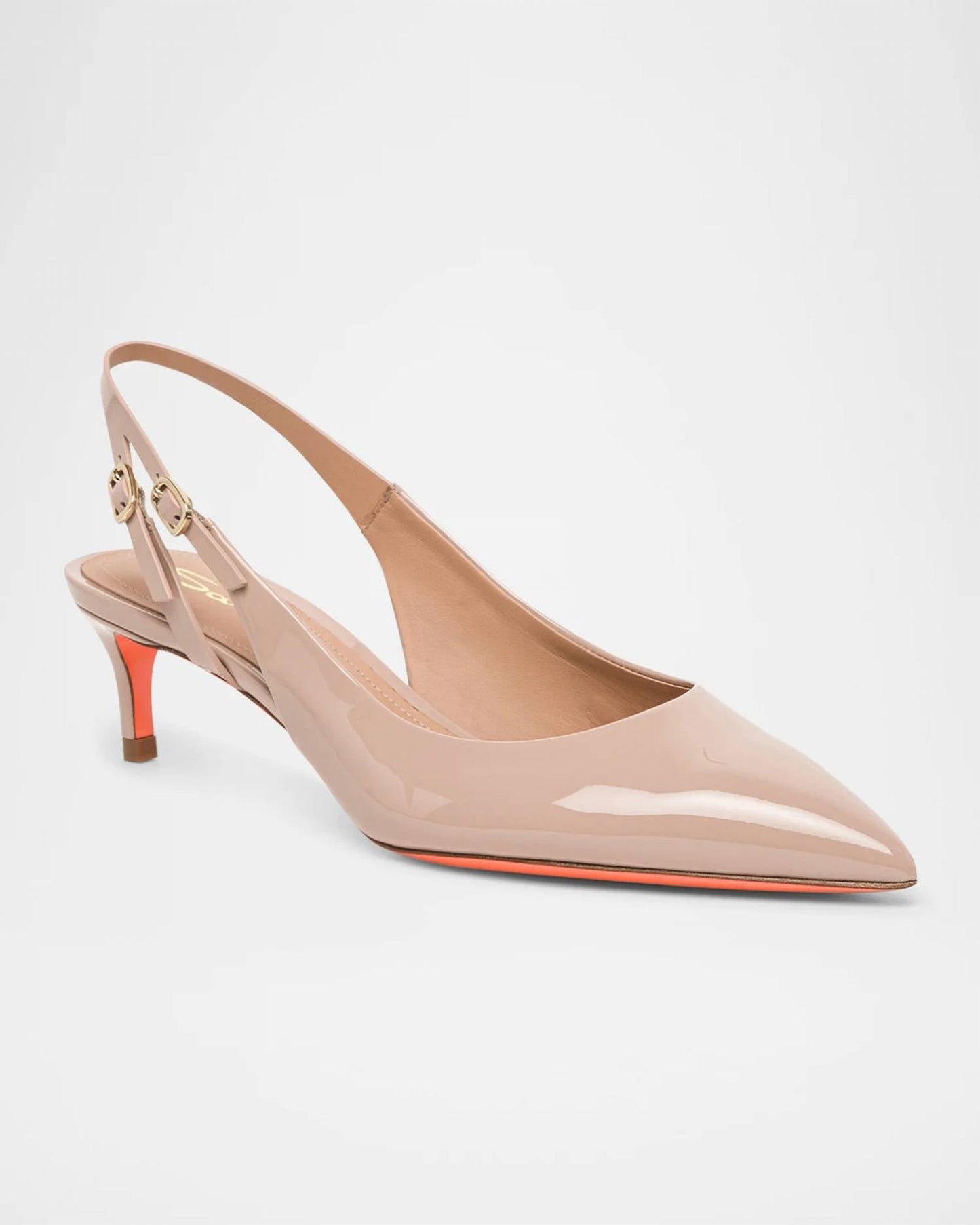Santoni - Women's Audrey Patent Kitten Slingback Pumps