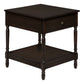 Accent Table, 2 Tier, Square, Traditional - Walnut