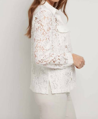 Anatomie - Blusa de renda elástica com botões ESTELLA