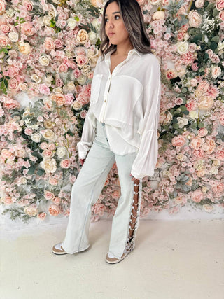 Blue B - Calça Jeans Brilho e Brilho