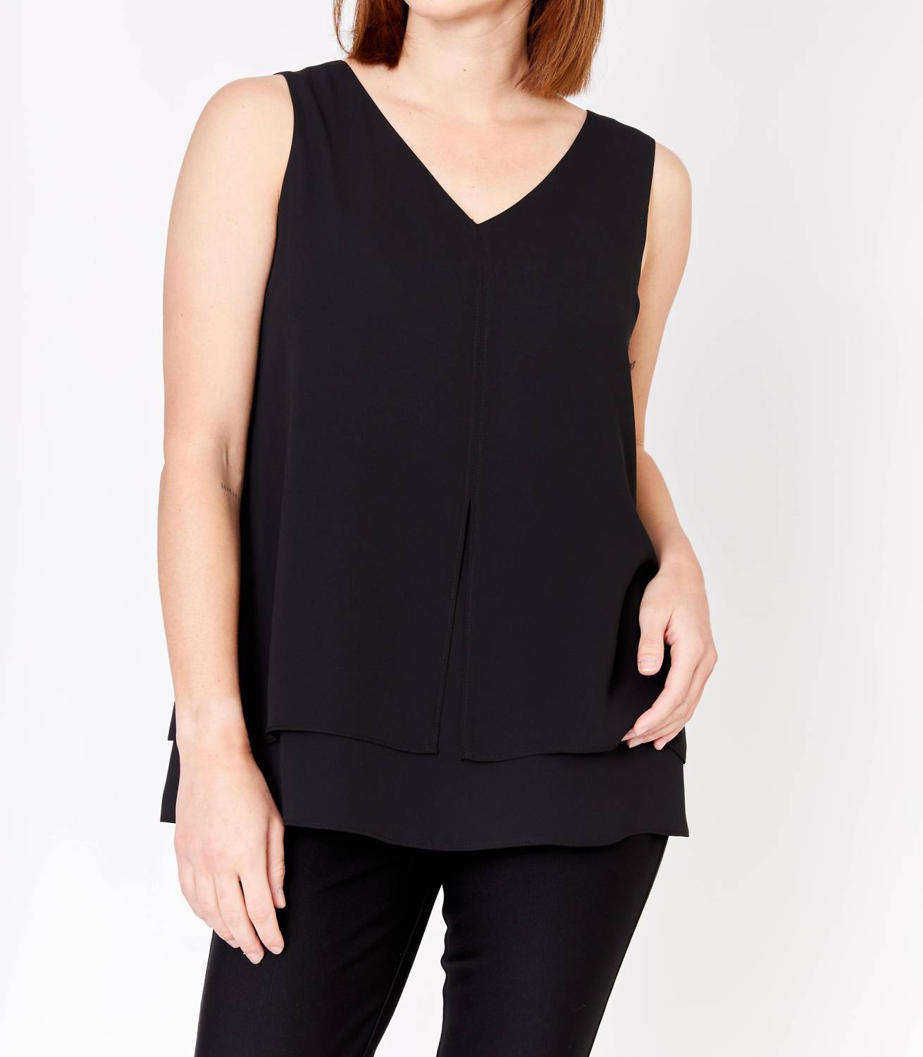 Frank Lyman - V-neck Sleeveless Woven Top