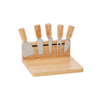 Creative Gifts International - Conjunto de tábuas magnéticas para queijos de madeira de seringueira