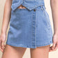 42Pops - Snap-on Button Denim Skorts