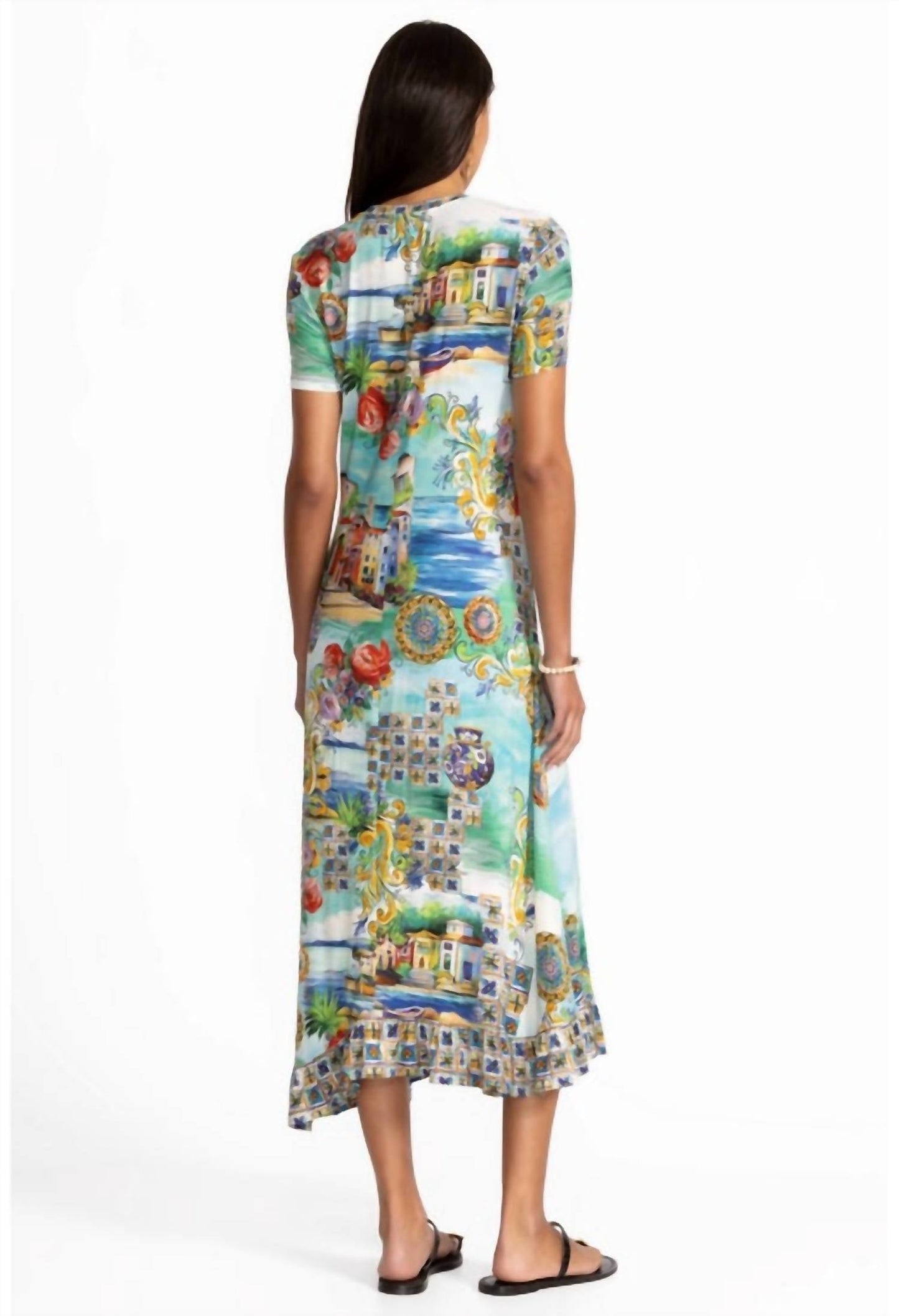 Johnny Was - JANIE FAVORITE ASYMMETRIC HEM SHORT SLEEVE DRESS