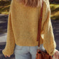 1 The Woman - Lantern Sleeve Scallop V Neck Buttoned Front Cardigan