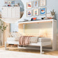 Murphy Bed with LED Light and Foldable Wall Cabinet