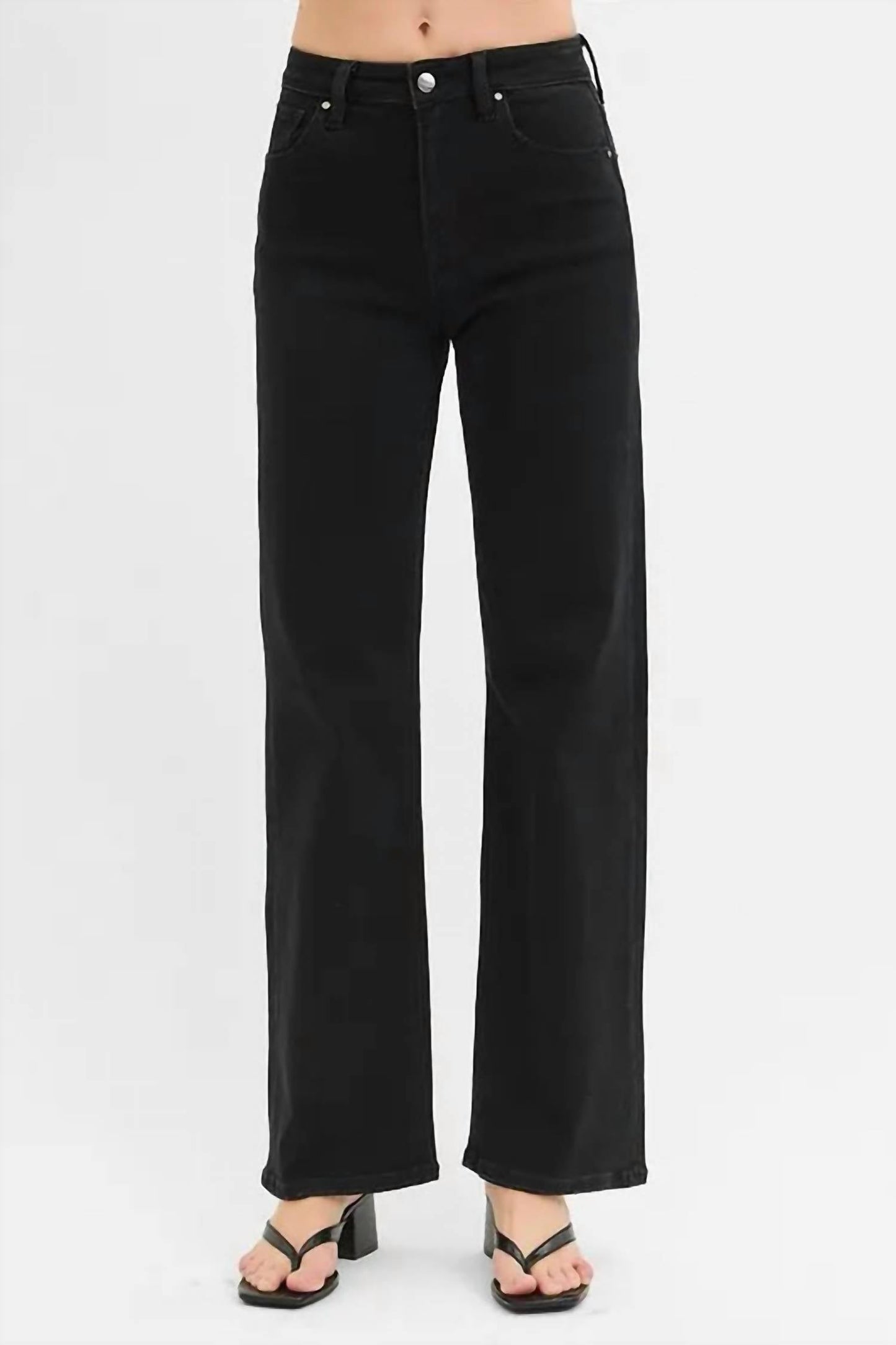 Trendsi - Women's Risen Full Size High Rise Wide Leg Jeans Plus Size