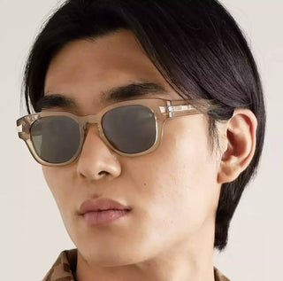 Gucci - Óculos de sol masculinos com armação redonda