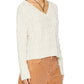Free People - Washed Cable V-Neck Sweater