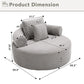 Round Sofa Bed With 3 Pillows For Living Room