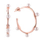 Akalia - Women's Waterproof Pearl Beads Round Half Hoop Earrings