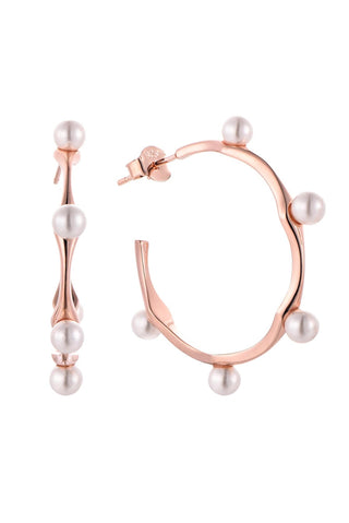 Akalia - Women's Waterproof Pearl Beads Round Half Hoop Earrings