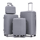 4-Piece PP Spinner Wheel Luggage Set with Cosmetic Case, Light Gray
