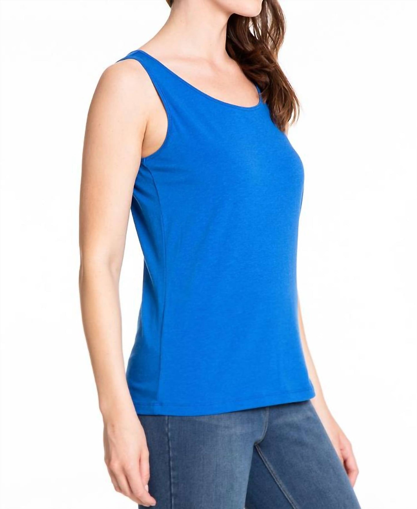 Multiples - Marine Double Scoop Neck Sleeveless Fitted Tank Top