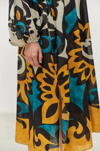 Devotion Twins - Vestido longo de manga comprida alegre