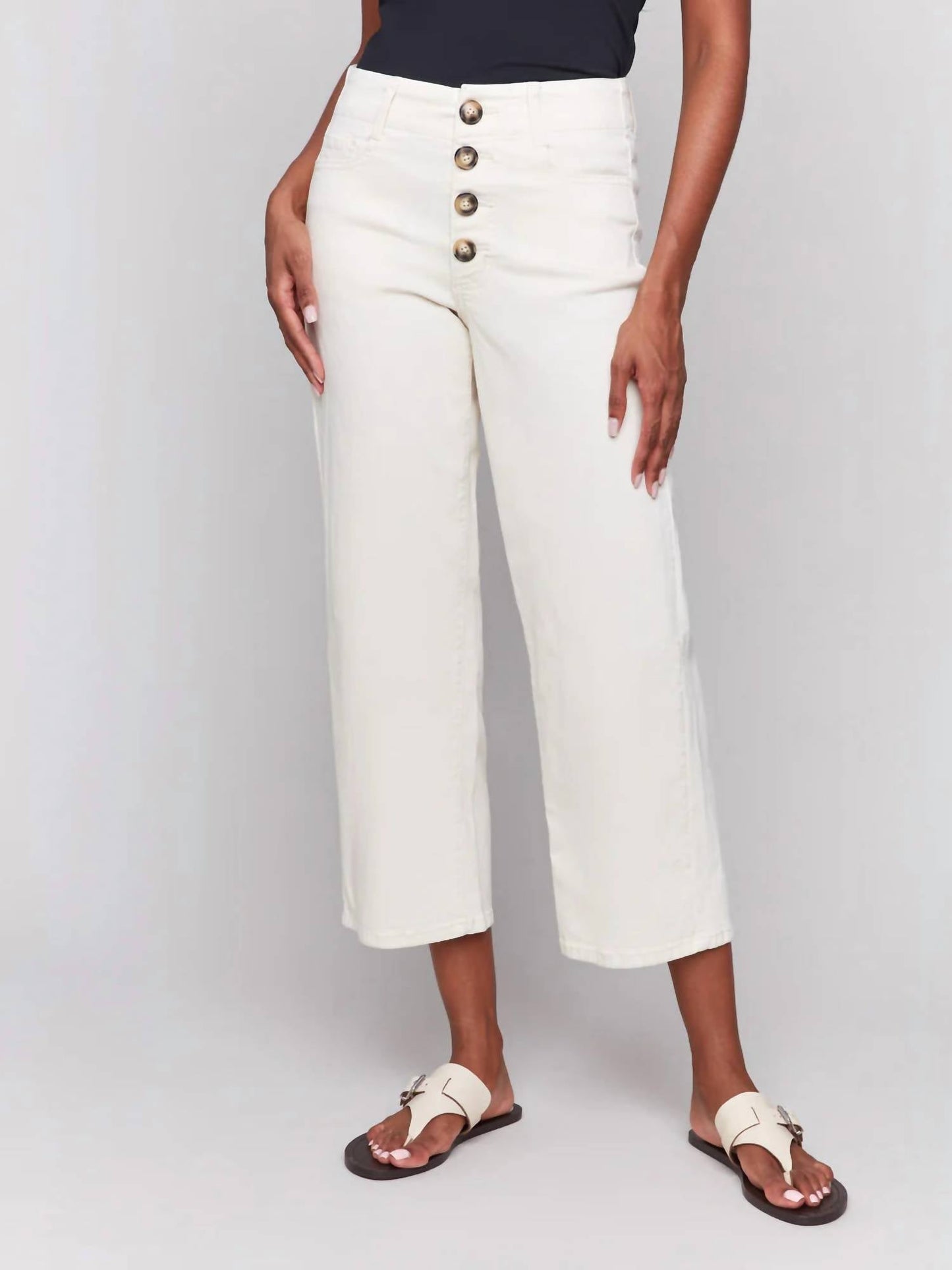 Charlie B - Women's Button Fly Straight Crop Leg Pant