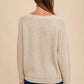 Anniewear - Hello There Embroidered Lettering Knit Top Sweater