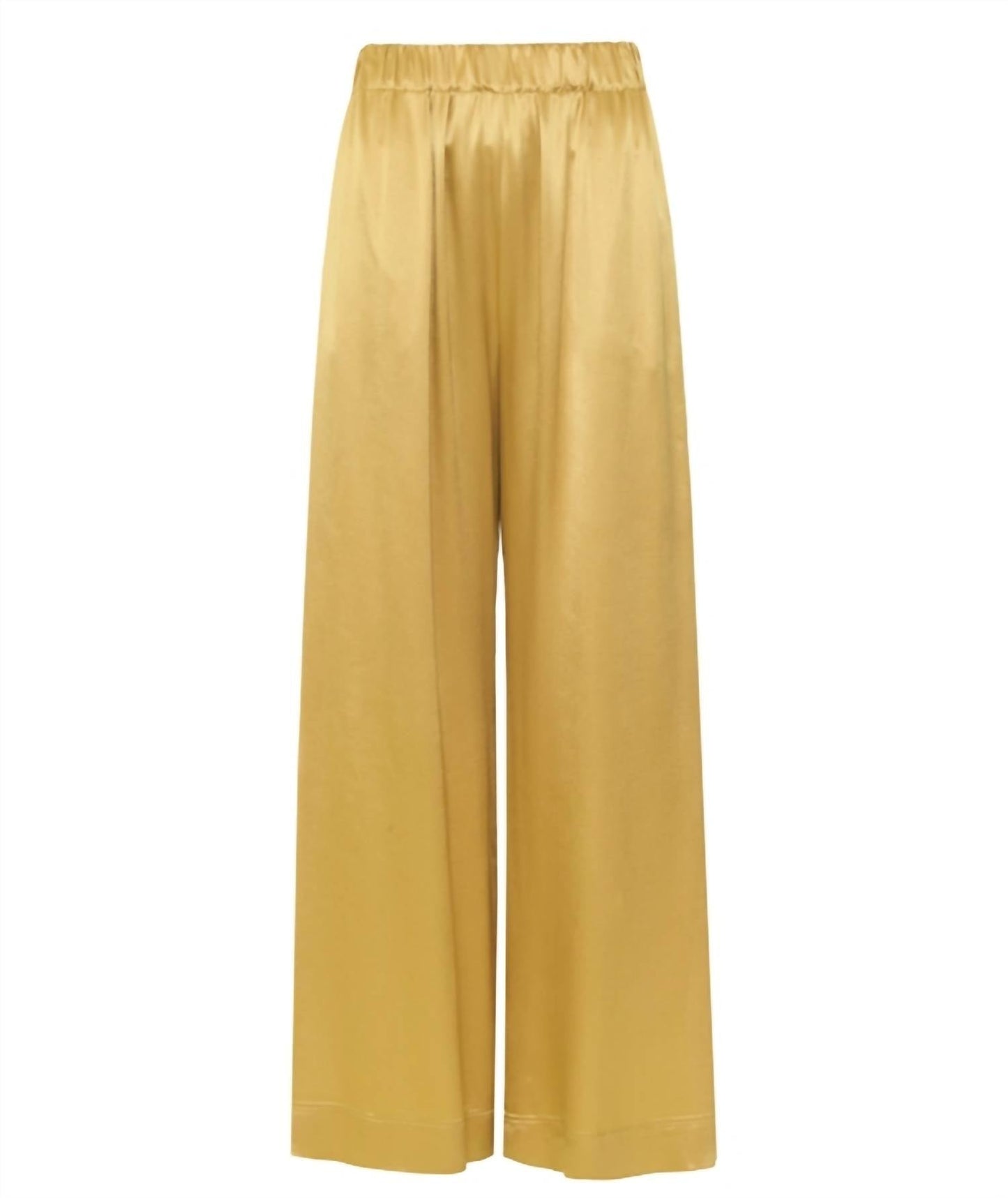 Greek Archaic Kori - Glossy Satin Elastic Waist Pants