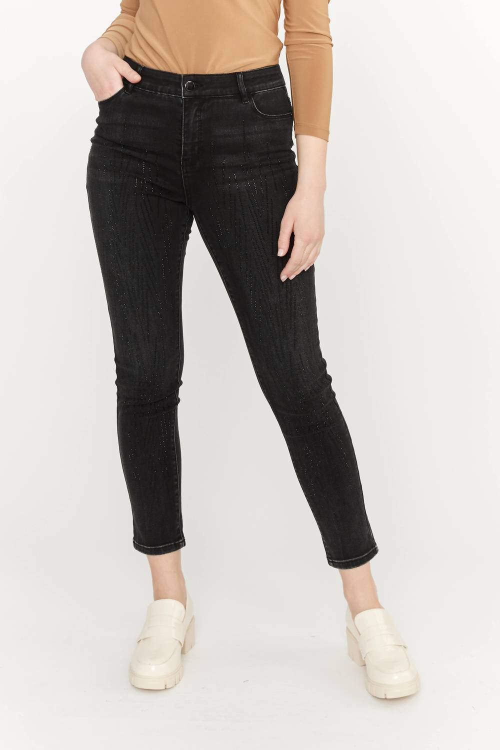 Frank Lyman - Woven Beaded Slim Jeans