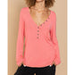 Pol - V-Neck Button Down Top