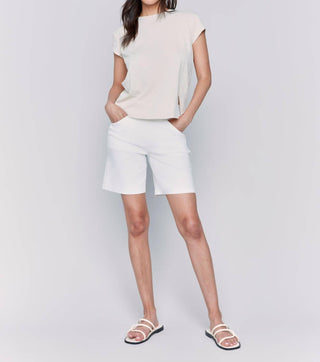 Charlie B - Cap Sleeve Tee with Chest Pocket Detail