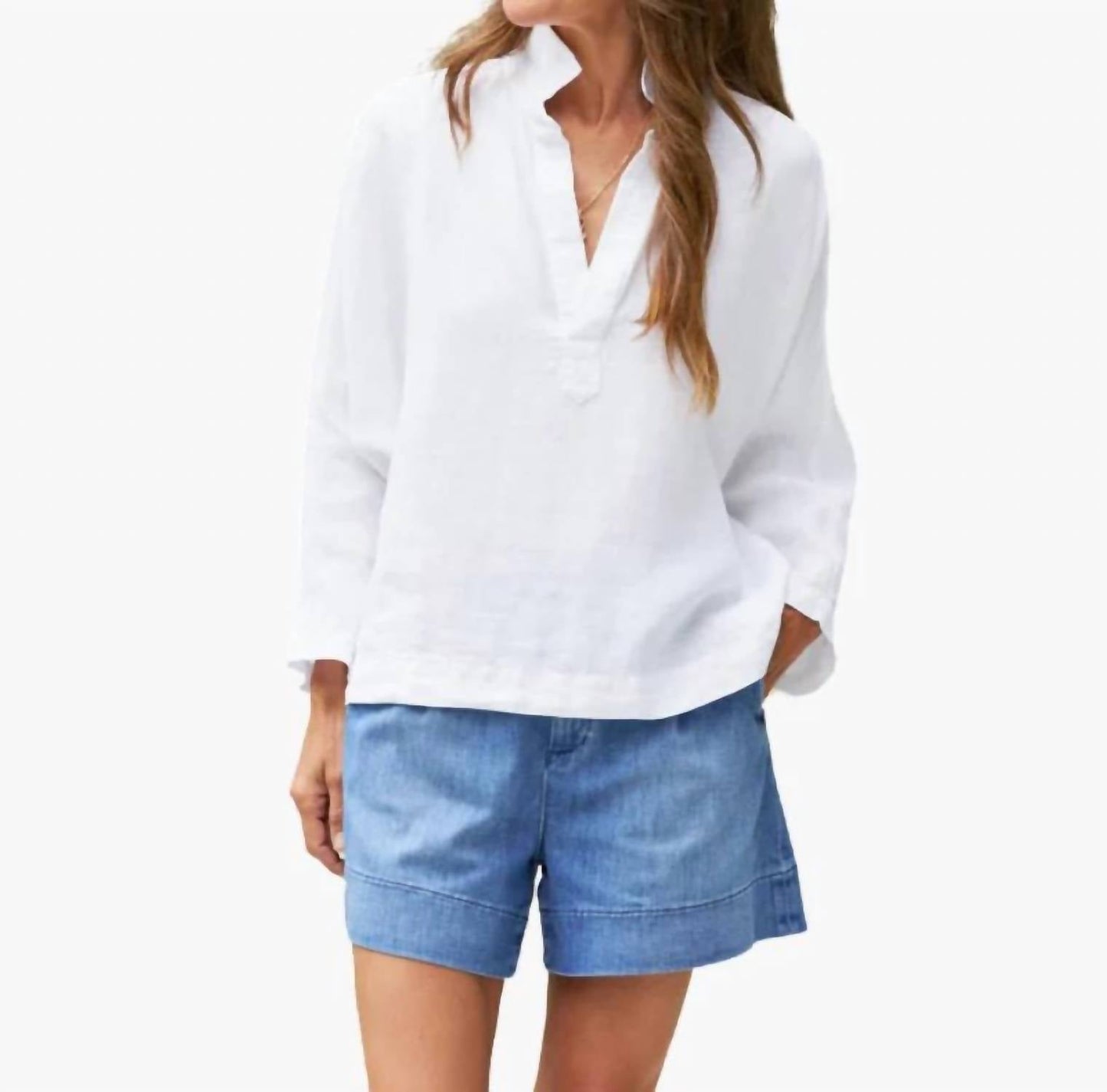 Frank & Eileen - Gabi Linen Popover Top