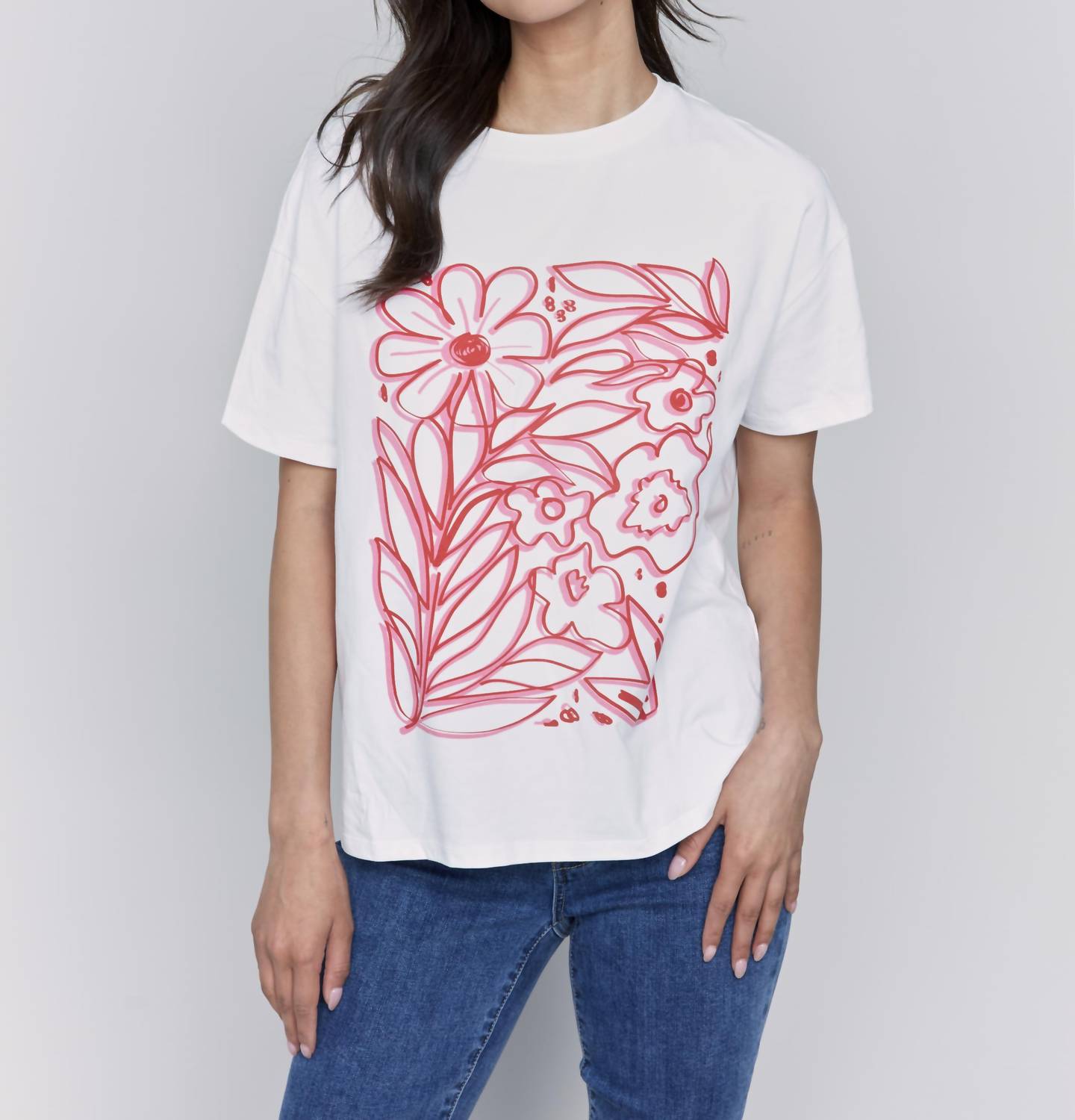 Charlie B - Loose fit drop shoulder short sleeve tee