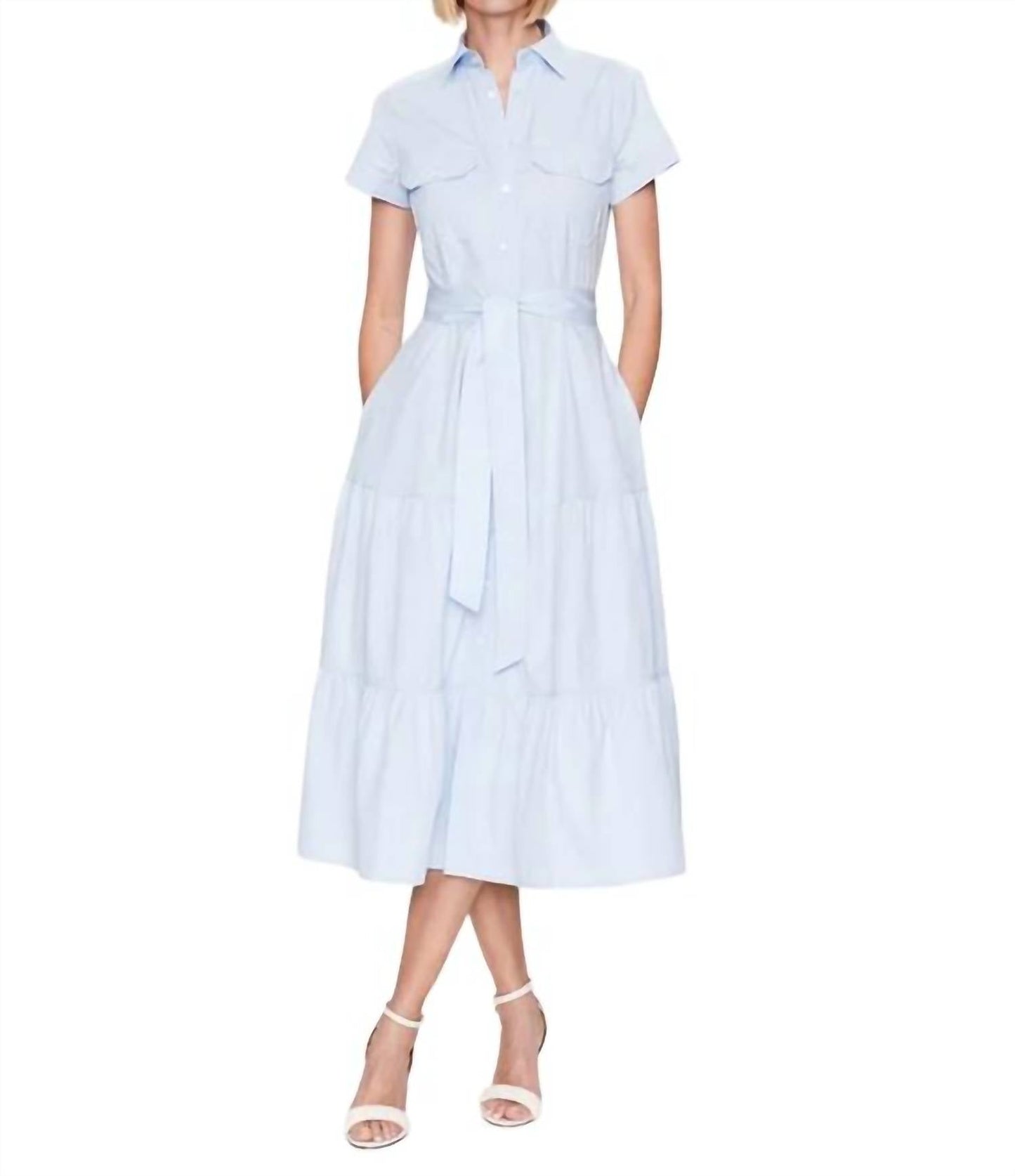 Polo Ralph Lauren - Belted Tiered Cotton Shirtdress