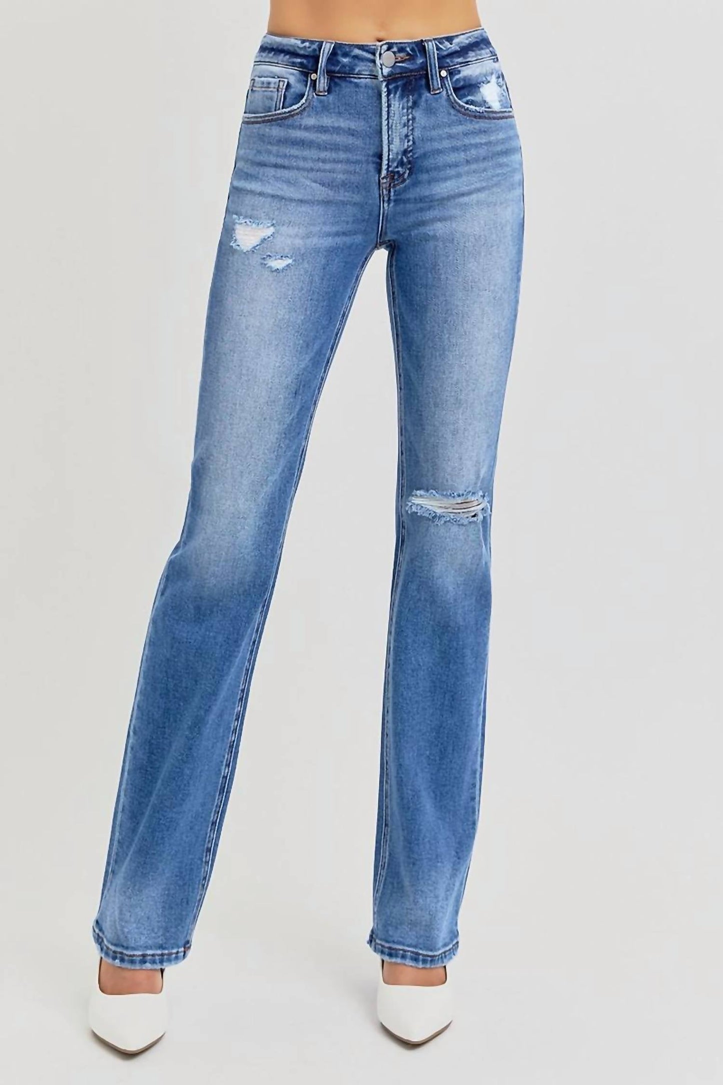Risen - High Rise Ankle Straight Jeans