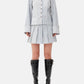 Ganni - Stripe Cotton Pleated Mini Skirt
