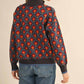 &Merci - Floral Mock Neck Half Zip Pullover