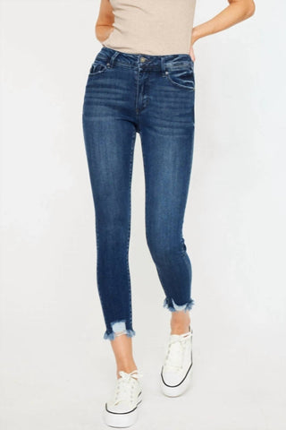 Kancan - Calça Jeans Skinny de Cintura Alta e Tornozelo