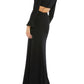 Ieena For Mac Duggal - Long Sleeve Puff Shoulder Cut Out Gown
