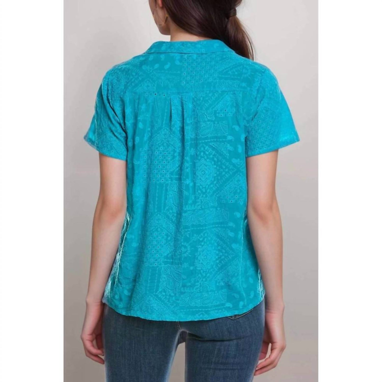 Johnny Was - COOPER EMBROIDERED BUTTON UP ANDREIA