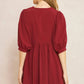 Entro - V Neck Baby Doll Dress