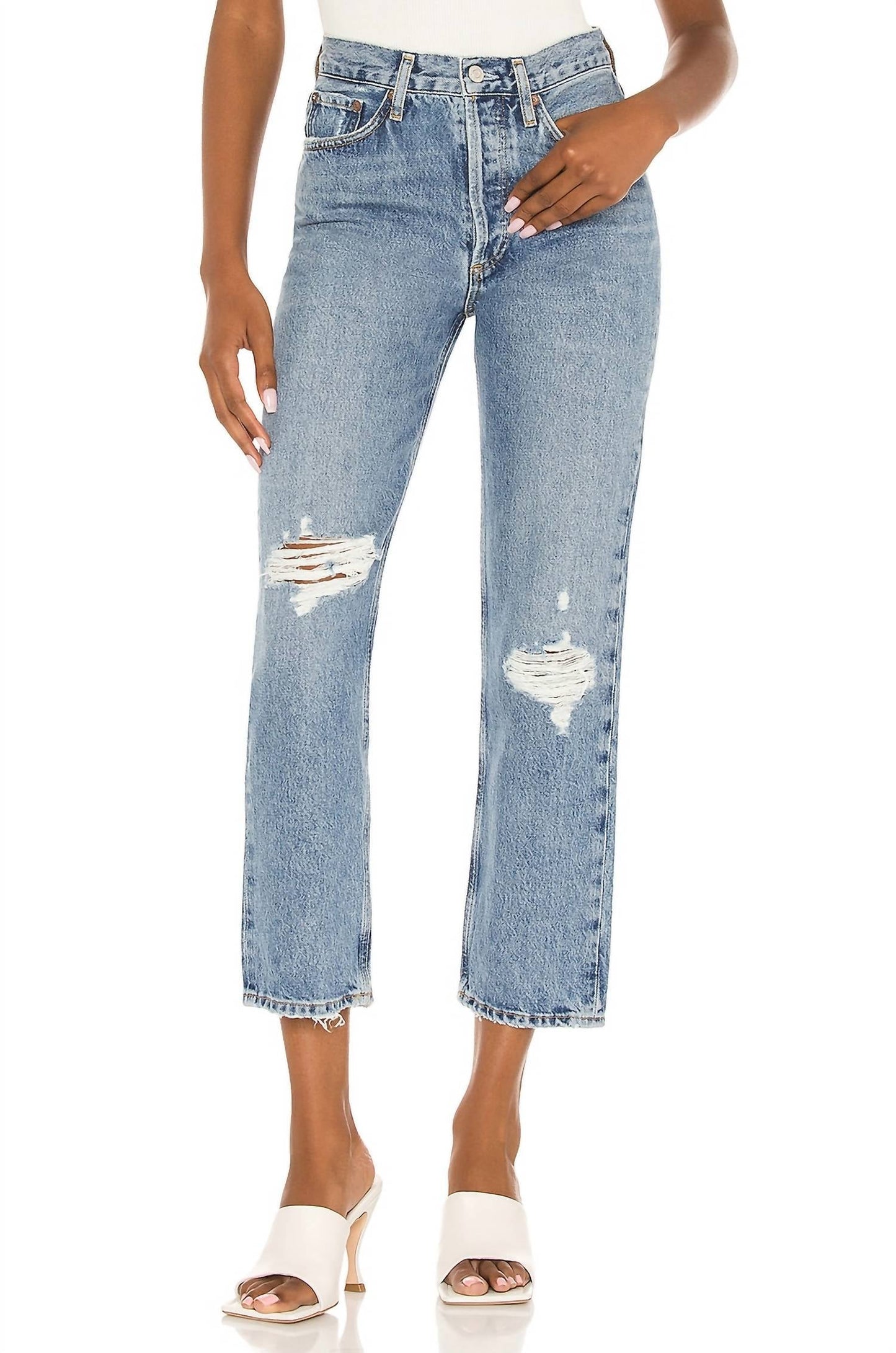 Agolde - Women's Lana Crop Midrise Vintage Straight Jeans