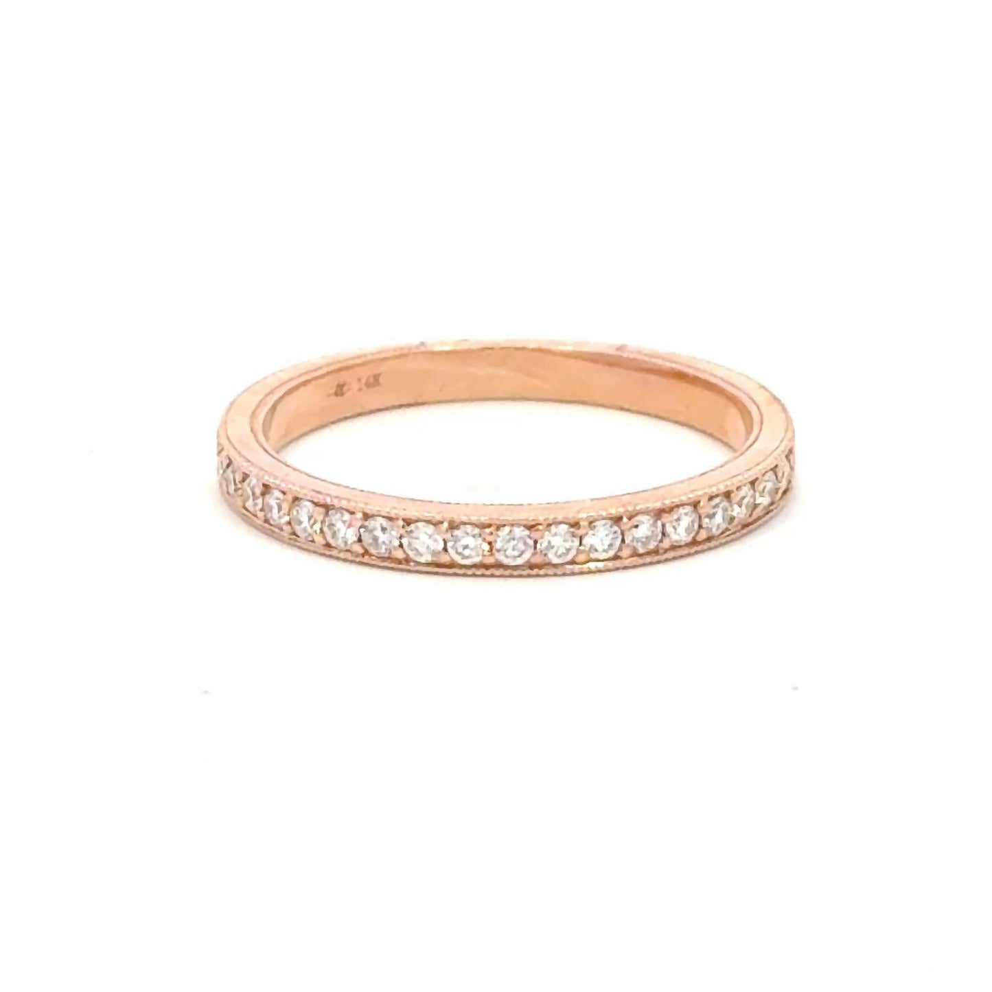 Aamiaa - 0.22 Carat Natural Diamond Channel Set Band Ring - Size 6.5