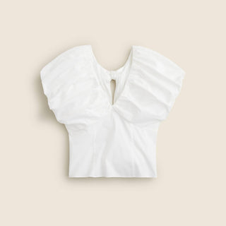J.Crew - Top Cecily em mistura de popeline de algodão elástico