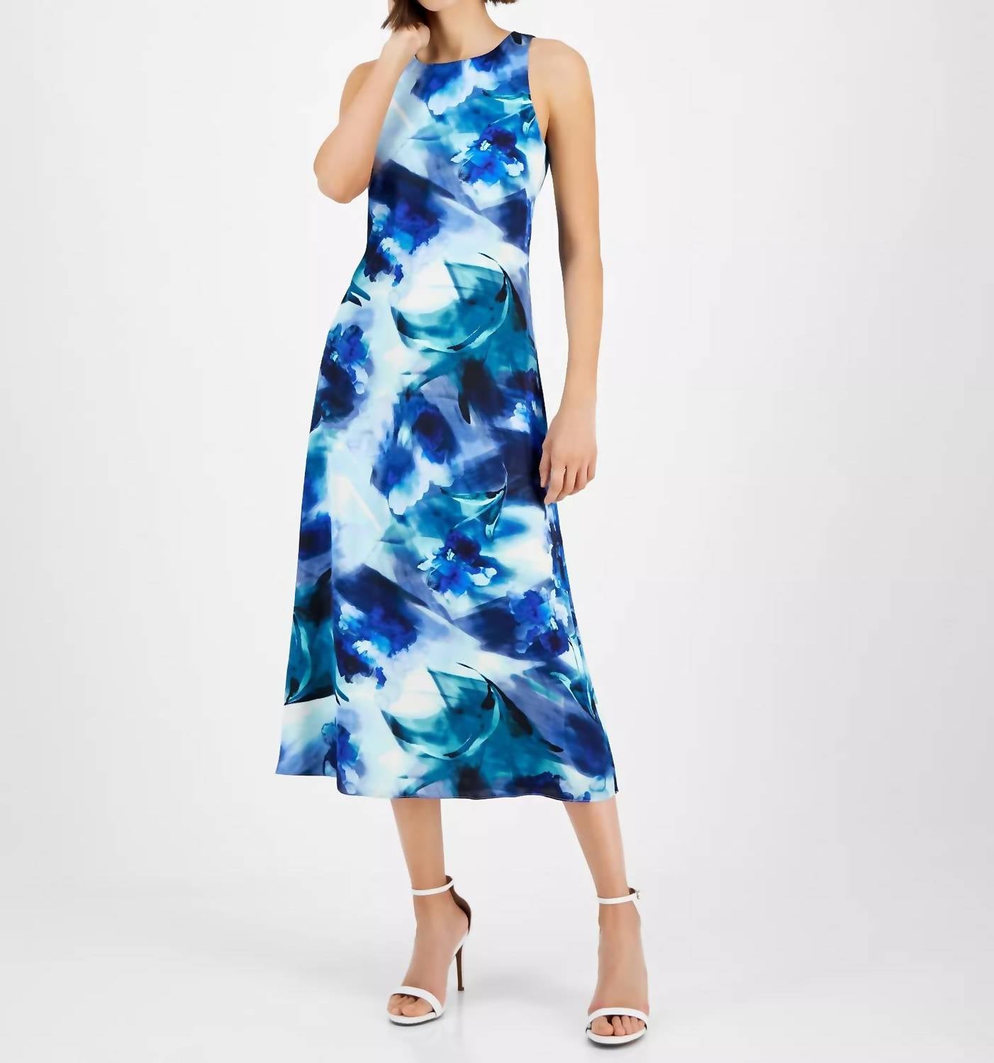 Anne Klein - Sleeveless Printed Midi Dress