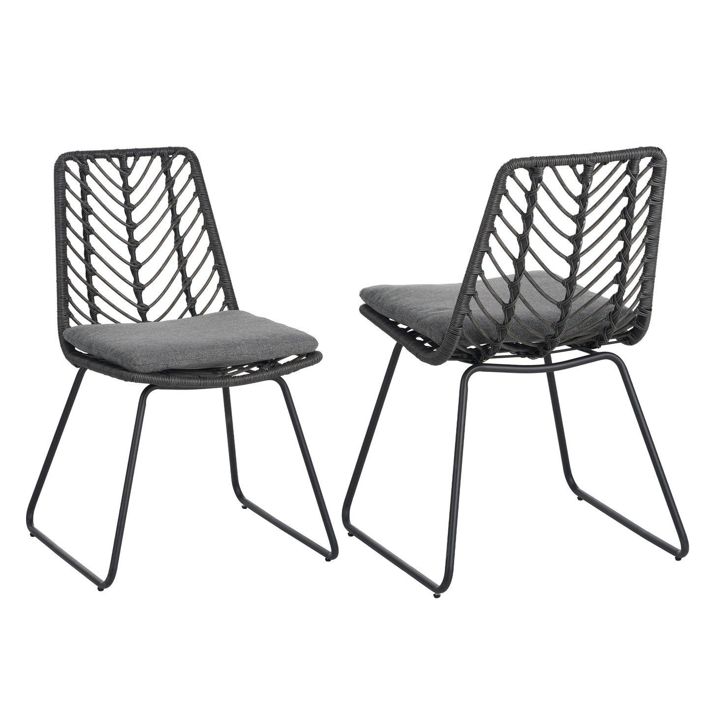 DEJA Chair 2PCS with 2 Cushions, Gray